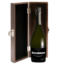 Buy & Send Personalised Prosecco - Black Label in Elm Wood Gift Box