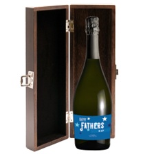 Buy & Send Personalised Prosecco - Fathers Day Label in Elm Wood Gift Box