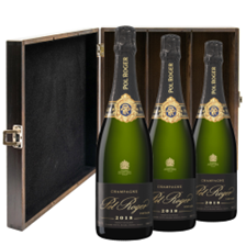 Buy & Send Pol Roger Brut Vintage Champagne 2018 75cl Treble Elm Wood Gift Boxed (3x75cl)