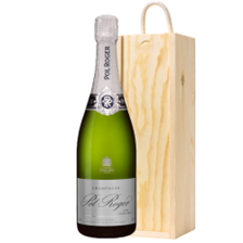 Buy & Send Pol Roger Pure Extra Brut Champagne 75cl In Pine Wooden Gift Box