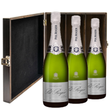 Buy & Send Pol Roger Pure Extra Brut Champagne 75cl Treble Elm Wood Gift Boxed (3x75cl)