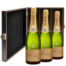 Buy & Send Pol Roger Rich Demi Sec Champagne 75cl Treble Elm Wood Gift Boxed (3x75cl)