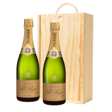 Buy & Send Pol Roger Rich Demi Sec Champagne 75cl Double Pine Wooden Gift Boxed (2x75cl)