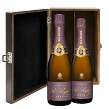 Buy & Send Pol Roger Rose 2018 Vintage Champagne 75cl Double Elm Wood Gift Boxed (2x75cl)