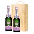 Buy & Send Pommery Rose Brut Champagne 75cl Double Pine Wooden Gift Boxed (2x75cl)