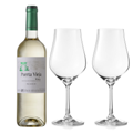 Buy & Send Puerta Vieja Rioja Blanco 75cl White Wine And Crystal Classic Collection Wine Glasses