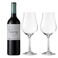 Buy & Send Puerta Vieja Rioja Tinto 75cl Red Wine And Crystal Classic Collection Wine Glasses