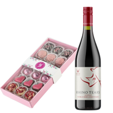 Buy & Send Rhino Tears Noble Red Cultivars 75cl Red Wine and Assorted Box Of Celebration Chocolates 215g