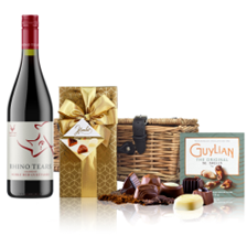 Buy & Send Rhino Tears Noble Red Cultivars 75cl Red Wine And Chocolates Hamper