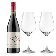 Buy & Send Rhino Tears Noble Red Cultivars 75cl Red Wine And Crystal Classic Collection Wine Glasses