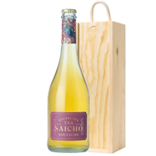 Buy & Send Saicho Darjeeling Sparkling Tea 75cl In Pine Wooden Gift Box