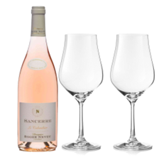 Buy & Send Sancerre Rose Domaine Roger Neveu  Rose Wine And Crystal Classic Collection Wine Glasses
