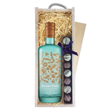 Buy & Send Silent Pool Gin 70cl & Truffles, Wooden Box