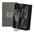 Buy & Send Skye 2 Champagne Flutes 250mm (Presentation Boxed) Royal Scot Crystal