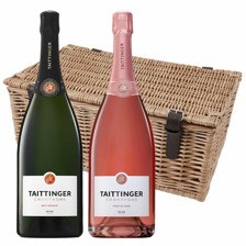 Buy & Send Taittinger Brut and Rose Duo Magnum Hamper (2x150cl)