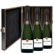 Buy & Send Taittinger Brut Champagne 75cl Treble Elm Wood Gift Boxed (3x75cl)