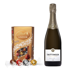 Buy & Send Taittinger Brut Vintage 2016 Champagne 75cl With Lindt Lindor Assorted Truffles 200g