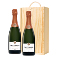 Buy & Send Taittinger Les Folies de la Marquetterie 75cl Double Pine Wooden Gift Boxed (2x75cl)