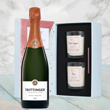 Buy & Send Taittinger Les Folies de la Marquetterie 75cl With Love Body & Earth 2 Scented Candle Gift Box