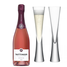 Buy & Send Taittinger Nocturne Rose Sec Champagne 75cl with LSA Moya Flutes