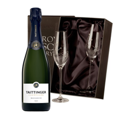 Buy & Send Taittinger Prelude Grands Crus 75cl With Diamante Crystal Flutes