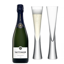 Buy & Send Taittinger Prelude Grands Crus 75cl with LSA Moya Flutes