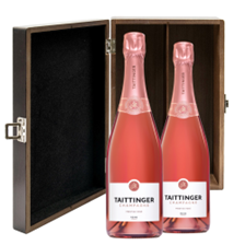 Buy & Send Taittinger Rose Champagne 75cl Double Elm Wood Gift Boxed (2x75cl)