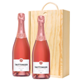 Buy & Send Taittinger Rose Champagne 75cl Double Pine Wooden Gift Boxed (2x75cl)