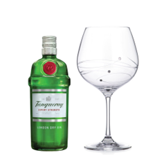 Buy & Send Tanqueray Dry Gin 70cl And Single Gin and Tonic Spiral Copa Glass