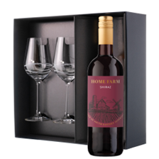 Buy & Send The Home Farm Shiraz 75cl Red Wine And Diamante Venezia Glasses Gift Box Set