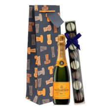 Buy & Send Veuve Clicquot Brut Yellow label Champagne 37.5cl & Fine Artisanal Truffles Gift Bag