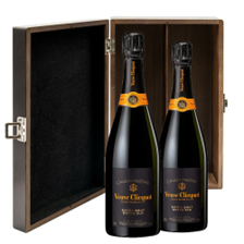 Buy & Send Veuve Clicquot Extra Brut Extra Old Champagne 75cl Double Elm Wood Gift Boxed (2x75cl)