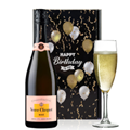 Buy & Send Veuve Clicquot Rose Label 75cl And Flute Happy Birthday Gift Box