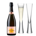 Buy & Send Veuve Clicquot Rose Label 75cl with LSA Moya Flutes