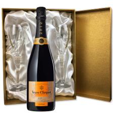 Buy & Send Veuve Clicquot Vintage 2015 Champagne 75cl in Gold Presentation Set With Flutes