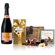 Buy & Send Veuve Clicquot Vintage Rose 2015 Champagne 75cl And Chocolates Hamper