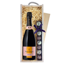 Buy & Send Veuve Clicquot Vintage Rose 2015 Champagne 75cl & Truffles, Wooden Box