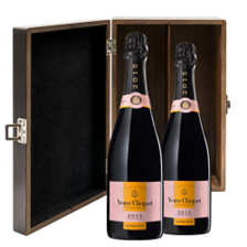 Buy & Send Veuve Clicquot Vintage Rose 2015 Champagne 75cl Double Elm Wood Gift Boxed (2x75cl)