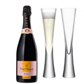 Buy & Send Veuve Clicquot Vintage Rose 2015 Champagne 75cl with LSA Moya Flutes