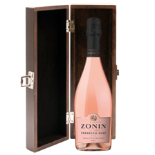 Buy & Send Zonin Prosecco Rose Doc Millesimato 75cl in Elm Wood Gift Box